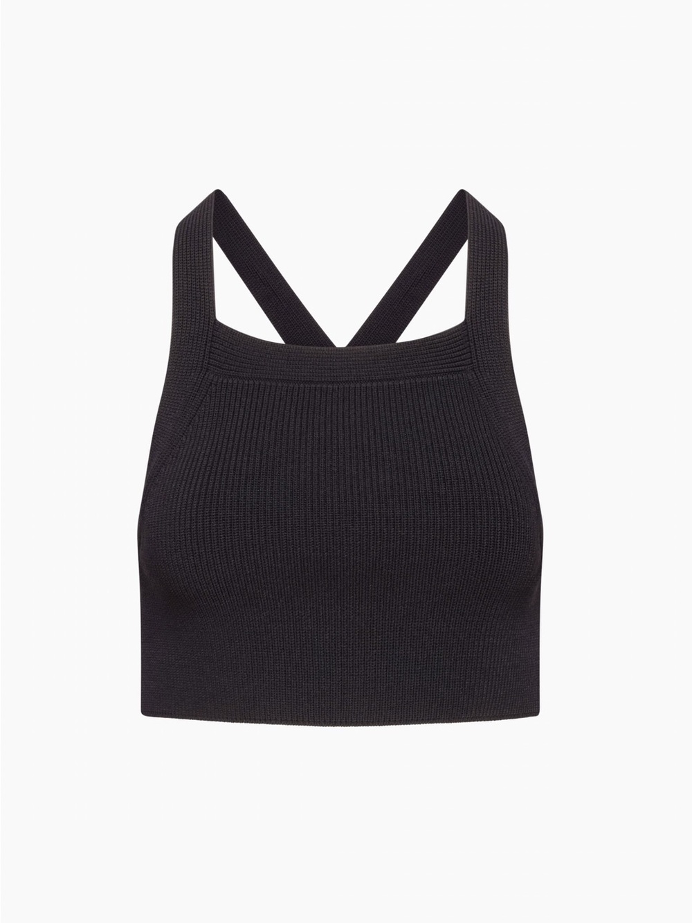Wilfred Women’s M Cayenne Top Black Knit Open Back Tie Cropped Tank